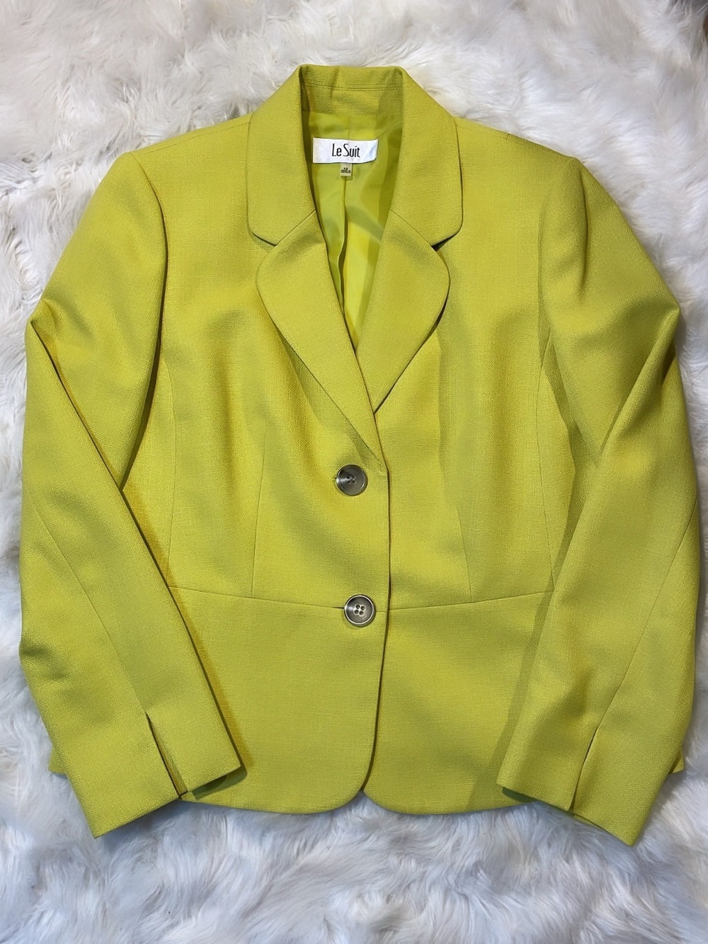Le Suit Lime Green Tailored Blazer Jacket